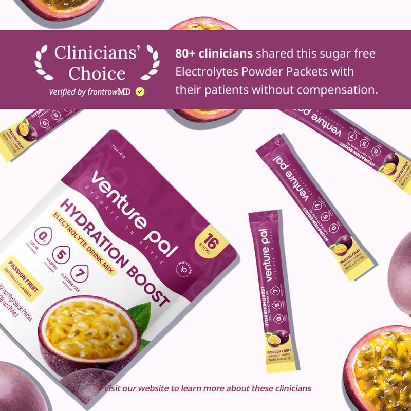 Miniatura 5 de Venture Pal Paquetes de electrolitos en polvo sin azúcar, mezcla de bebida líquida diaria IV para hidratación rápida y recuperación de fiestas, 5