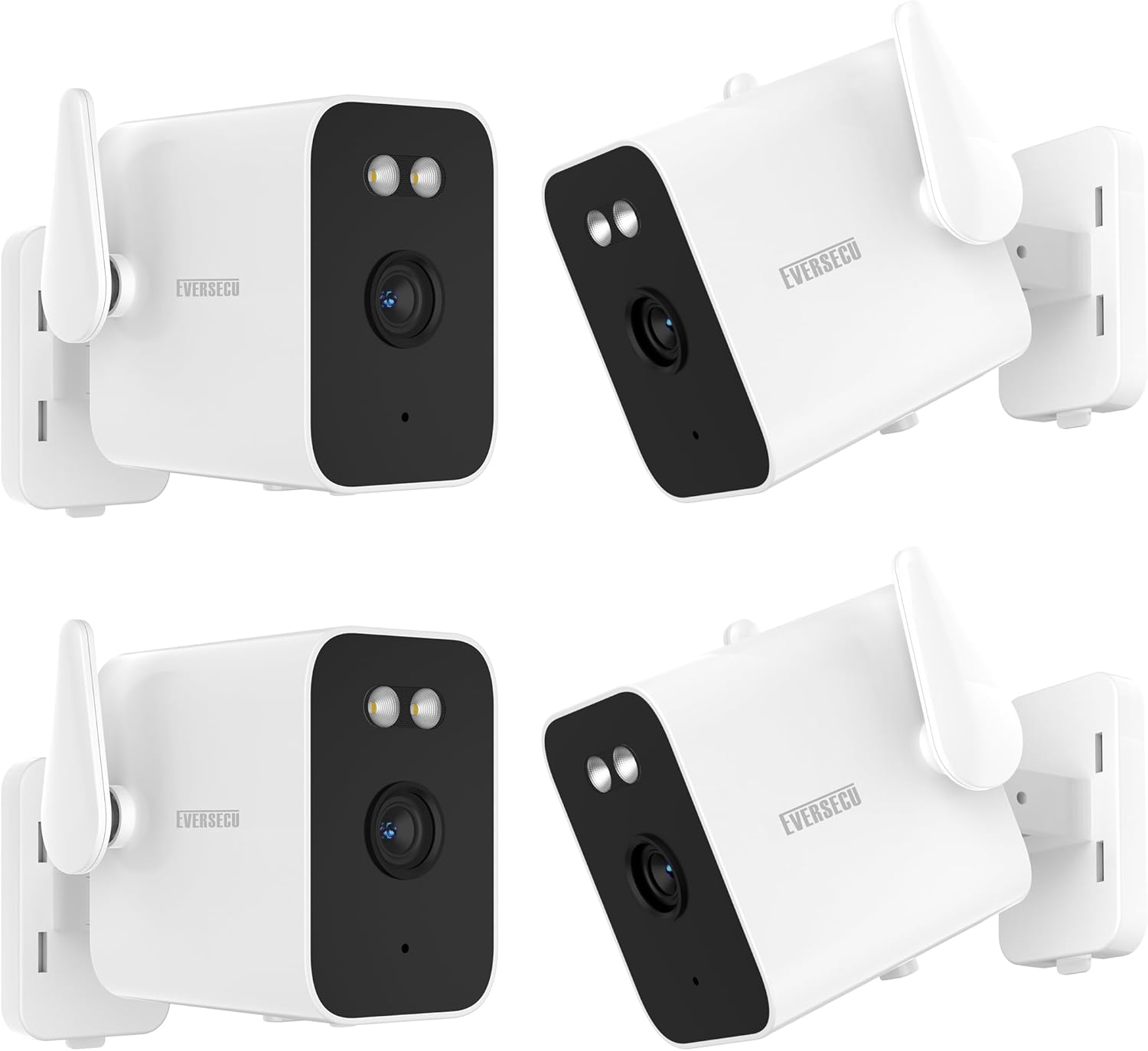 Product image of EVERSECU 2K Outdoor UPS WiFi Bullet Camera Bulit-in 5000mA Batteries for Power Outage, Human Detection, Compatible with Alexa, SD Card&Cloud Storage, Support ONVIF&RTSP Stream (4pacK)