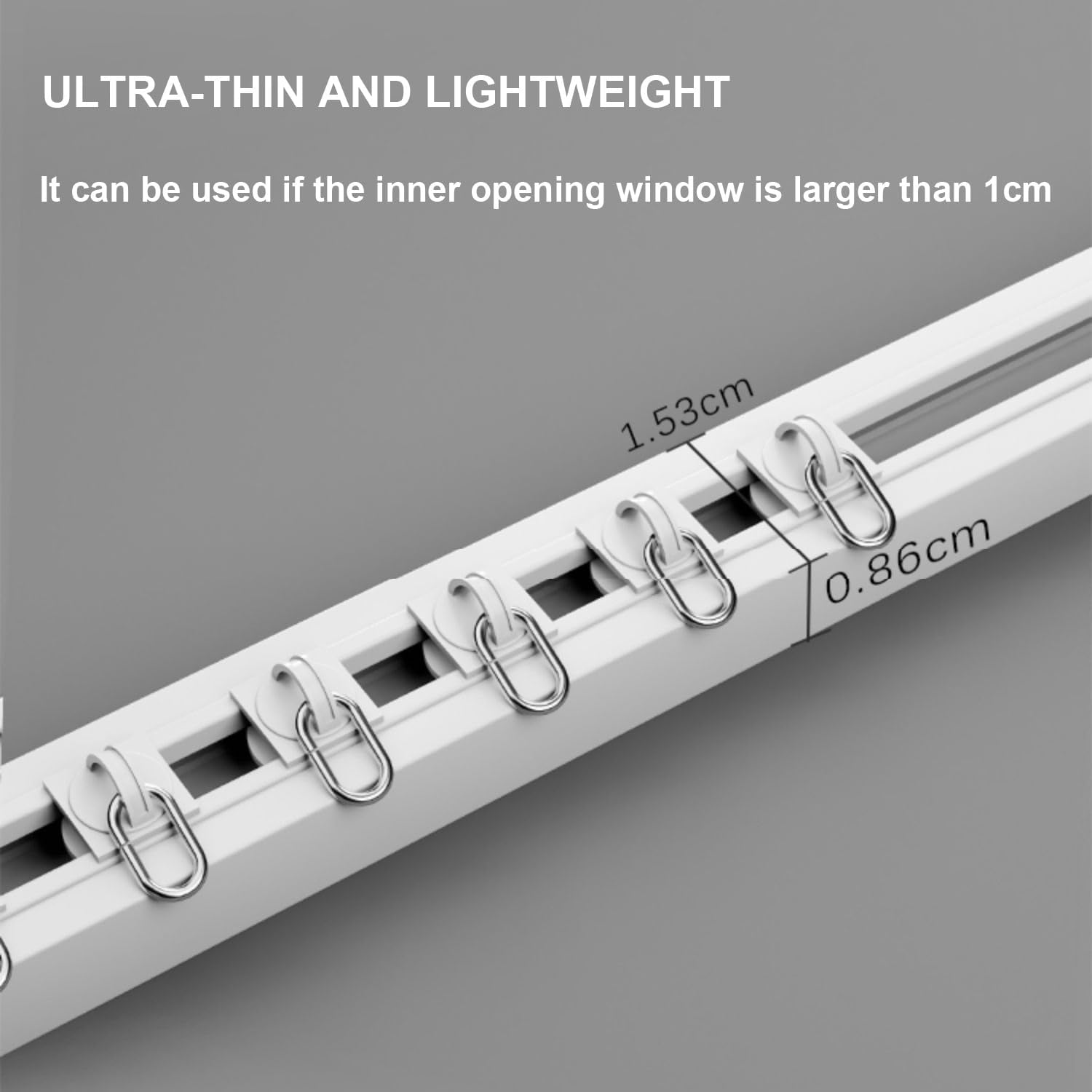 Self-Adhesive Curtain Track Set - No Drill, Wall/Ceiling Mount, Smooth Surface, Adjustable 50cm-600cm (1.6-17.6ft), White, Perfect for Home Décor