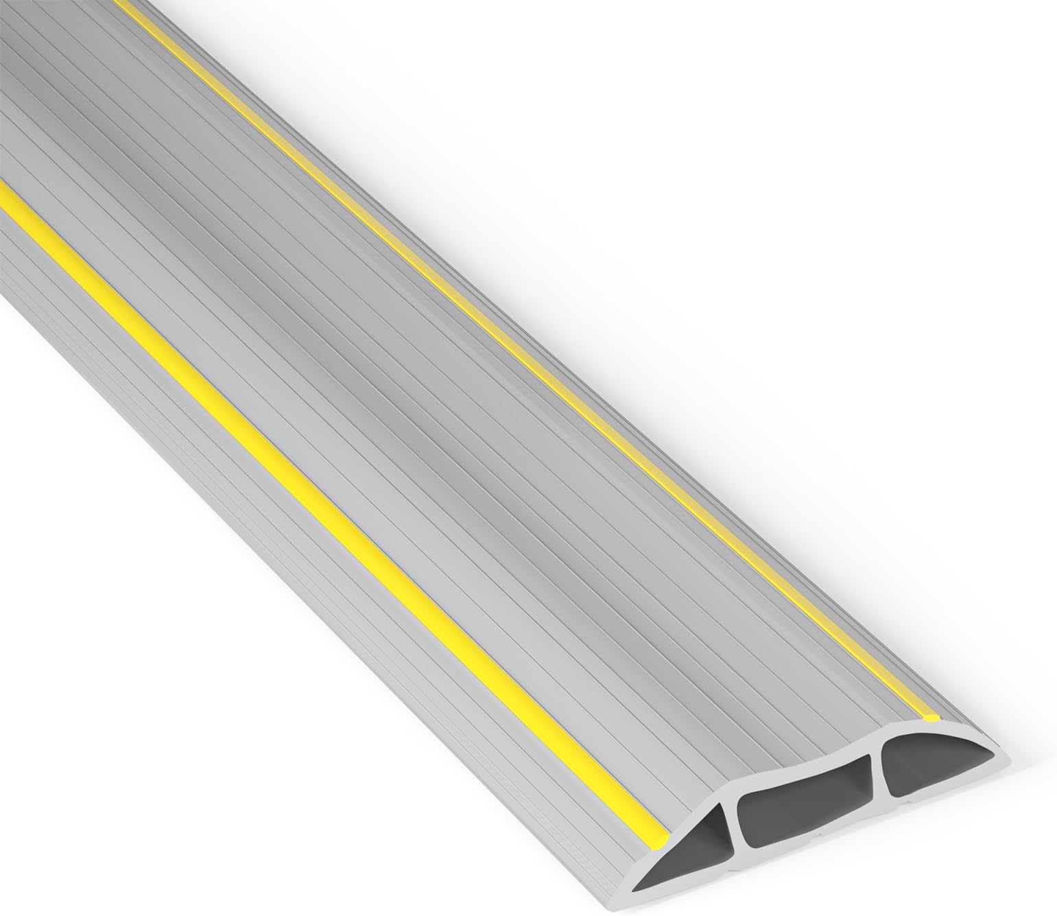 Floor Cord Covers, Floor Cable Protector 2m 3 Channels Contains Cords, Cables and Wires, Perfect for Office, Home, Workshop, Warehouse, Concert, or Other Outdoor Surroundings (Grey)