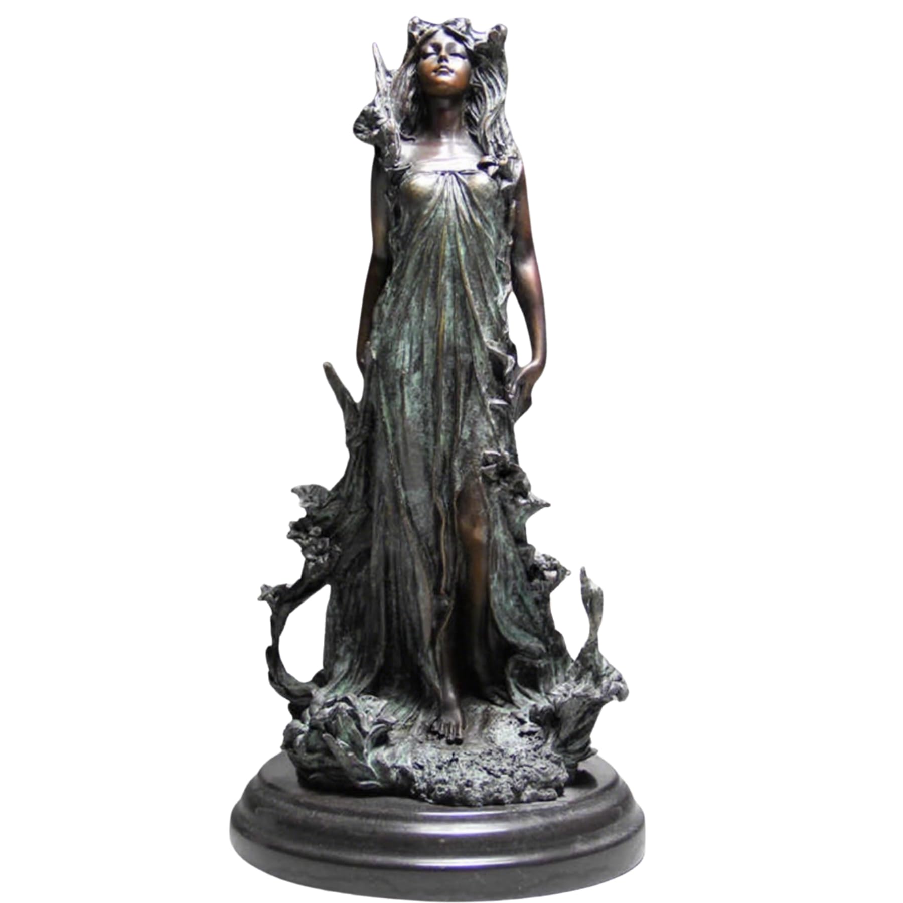 Aottsd Women's Verdigris-Green Silver Plated Bronze Eagle Sculpture Luxury Office Desk Study Decor