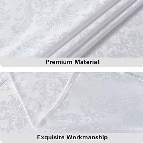 Miniatura 4 de SASTYBALE Servilletas de tela blanca de 20 x 20 pulgadas, juego de 4 servilletas de mesa de damasco de jacquard lavables para cocina, comedor,