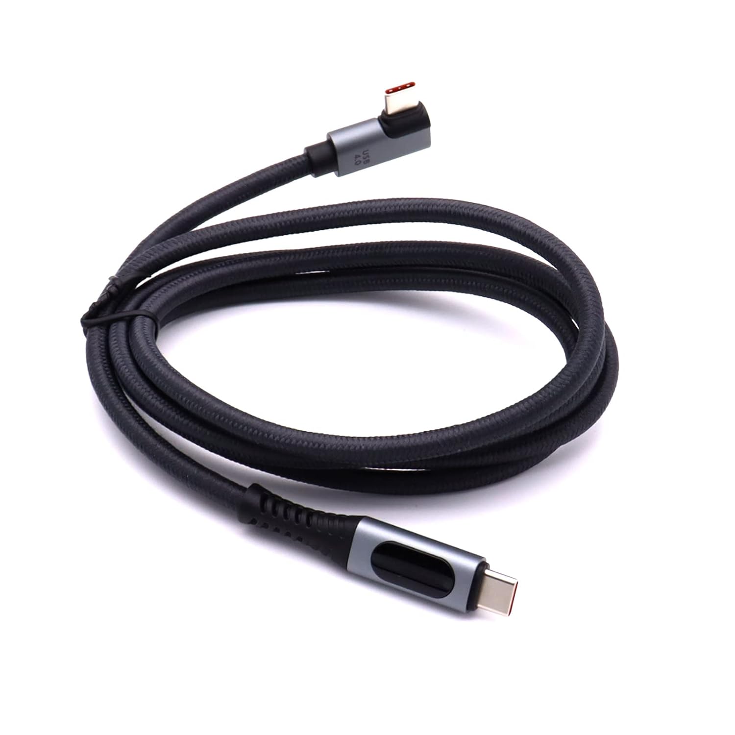 LOKEKE 240W USB 4.0 PD Type C Cable with LED Display, 8K@60Hz 40Gbps USB Type C Male to USB C Male 90 Degree Cable Cord Wire Compatible with MackBook i Pad Galaxy Laptop image 4
