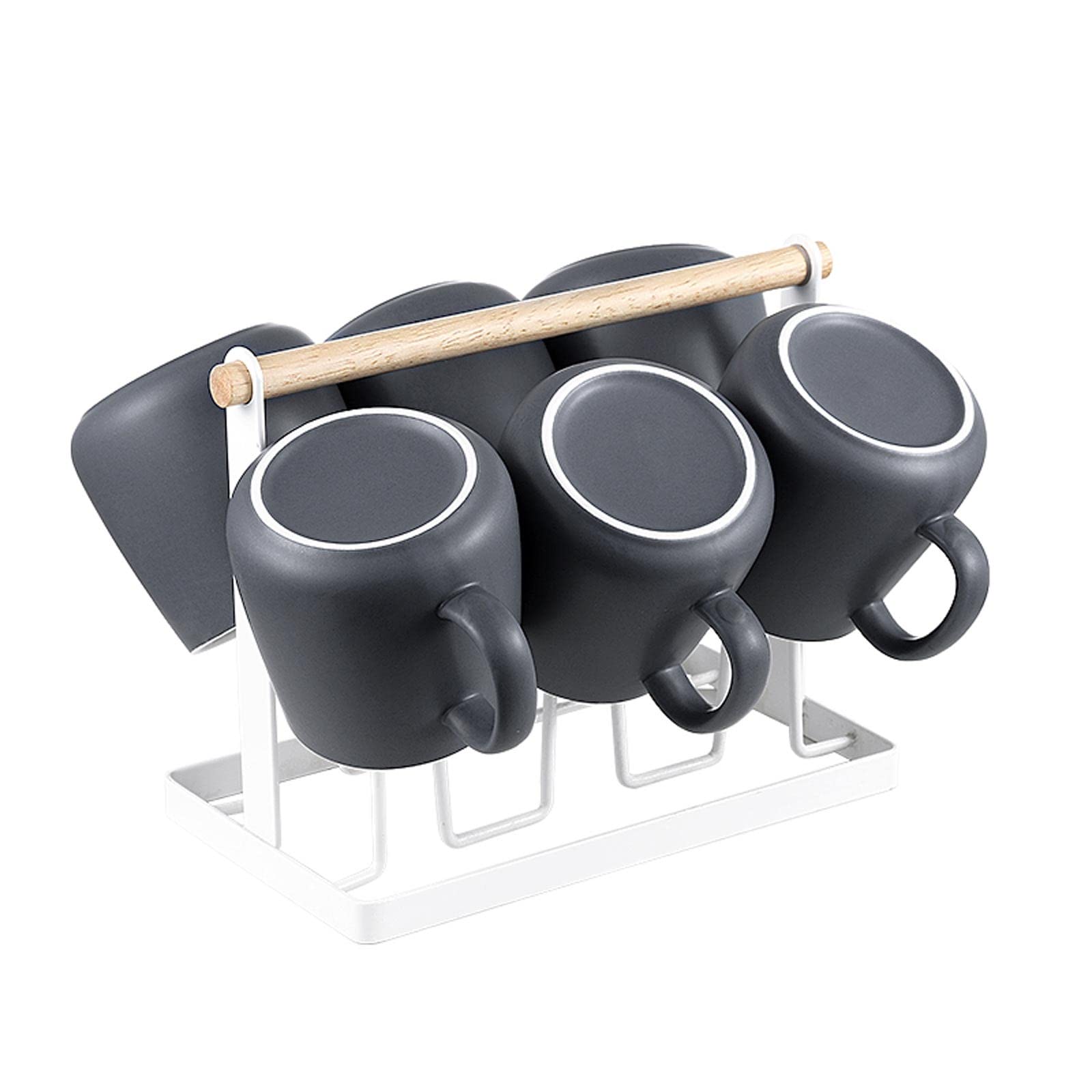HASMI Taza De Café Taza de cerámica con tapa y cuchara Taza de agua for el hogar Taza de té Taza de café Taza de agua Pareja estilo 12.9oz Tazas Desayuno (Color : T)