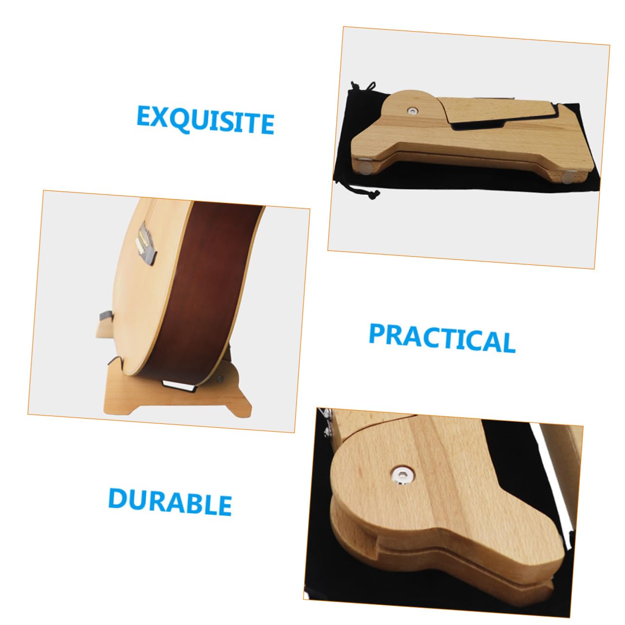 VICASKY Supporto di Chitarra per Leggero Legno in Pieghevole e Staccabile Basso e Violino , per Casa e Negozio Strumenti Musicali