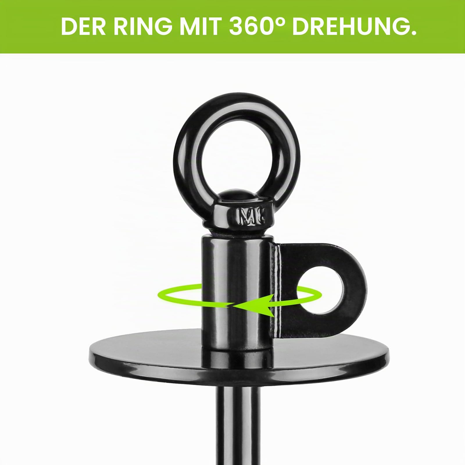 38,1 cm Langer Hunde-Angelrand, robuster Hundeanker für Hunde bis zu 100 kg, kein Verheddern, zu entfernen, ideal für Hof, Camping und Strand, 1 Packung (schwarz)