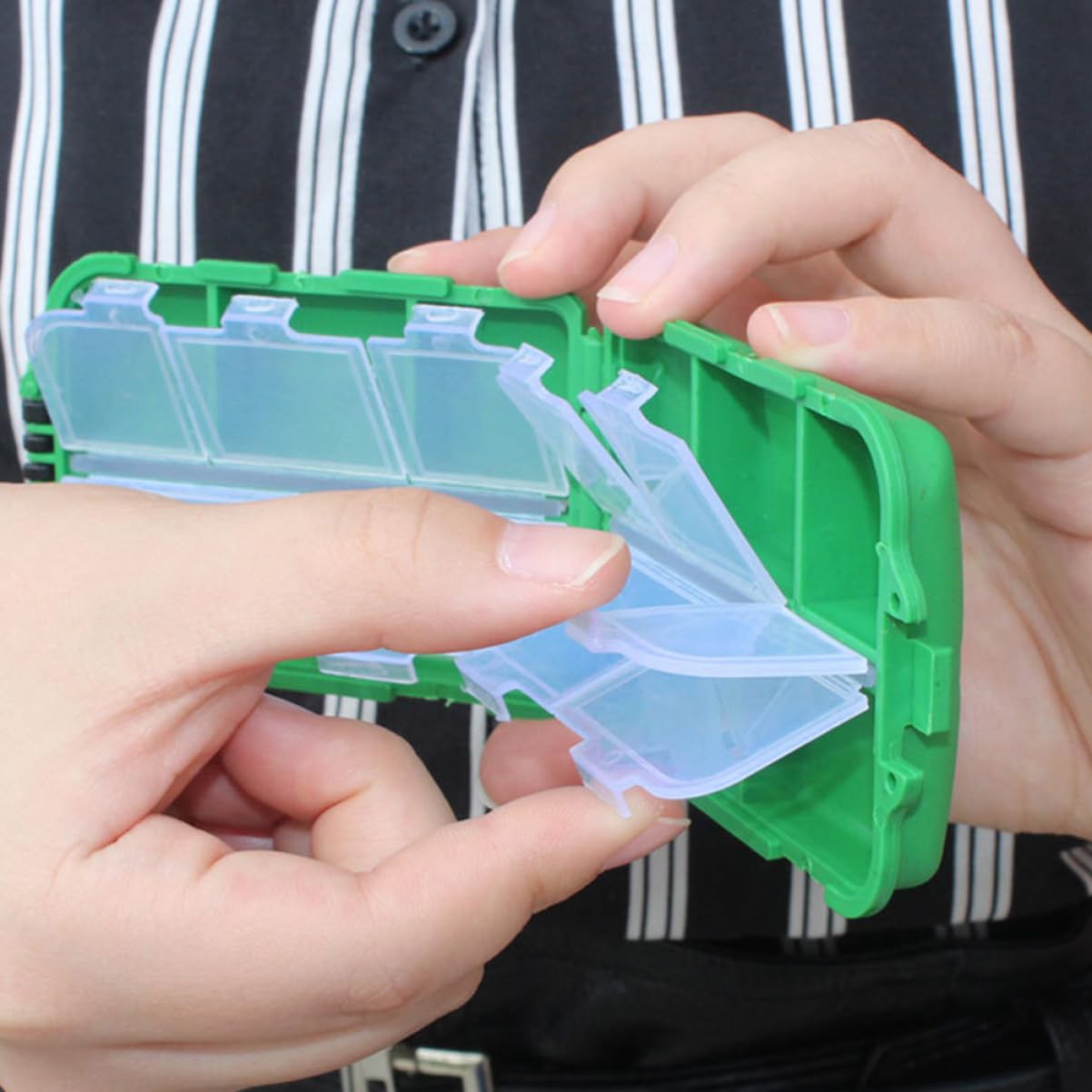 POPETPOP 1set Fishing Durable Bait Hook Storage Case with Compartments for Organizing Fishing and Accessories Random Color 3pcs