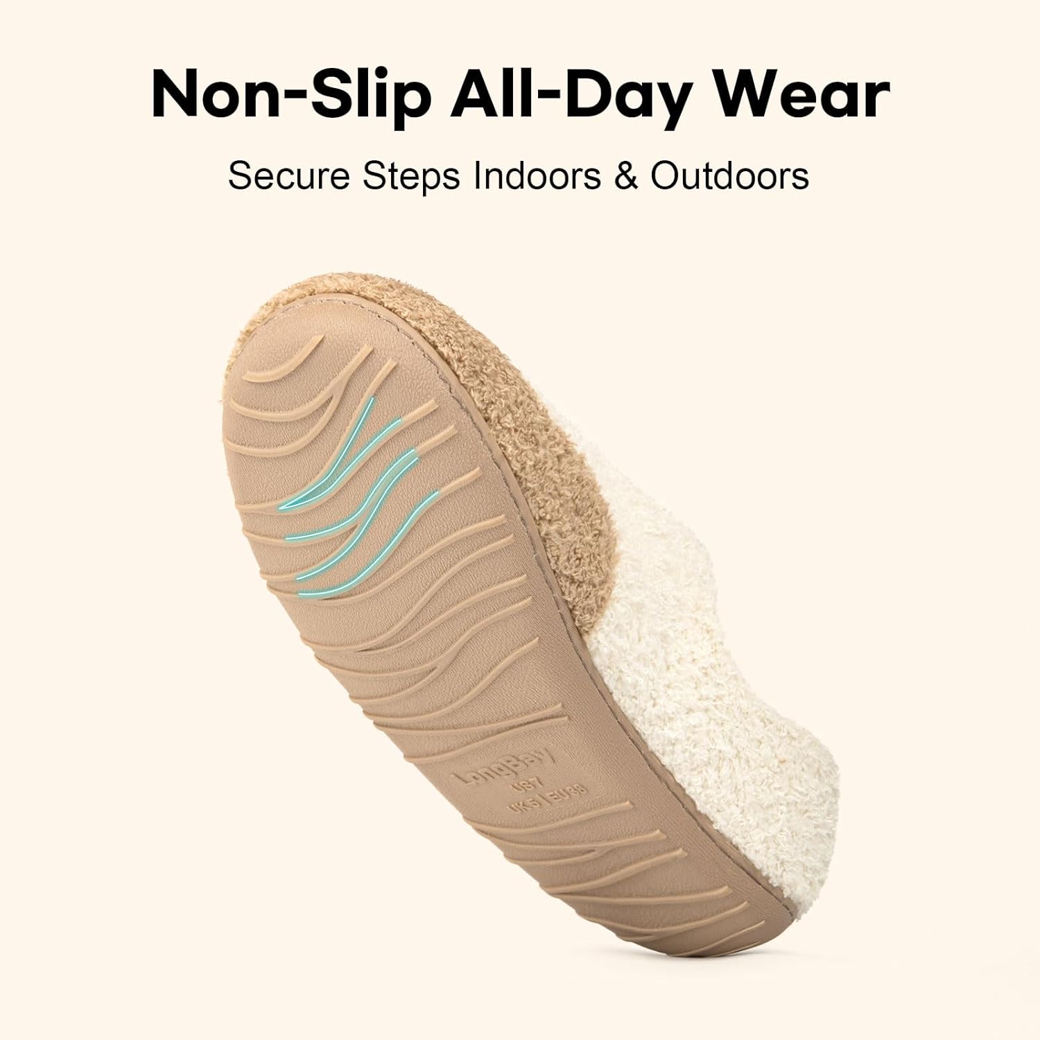 LongBay Women’s Two-Tone Slippers Cozy House Shoes with Removable Insole for Indoor Outdoor - Image 5