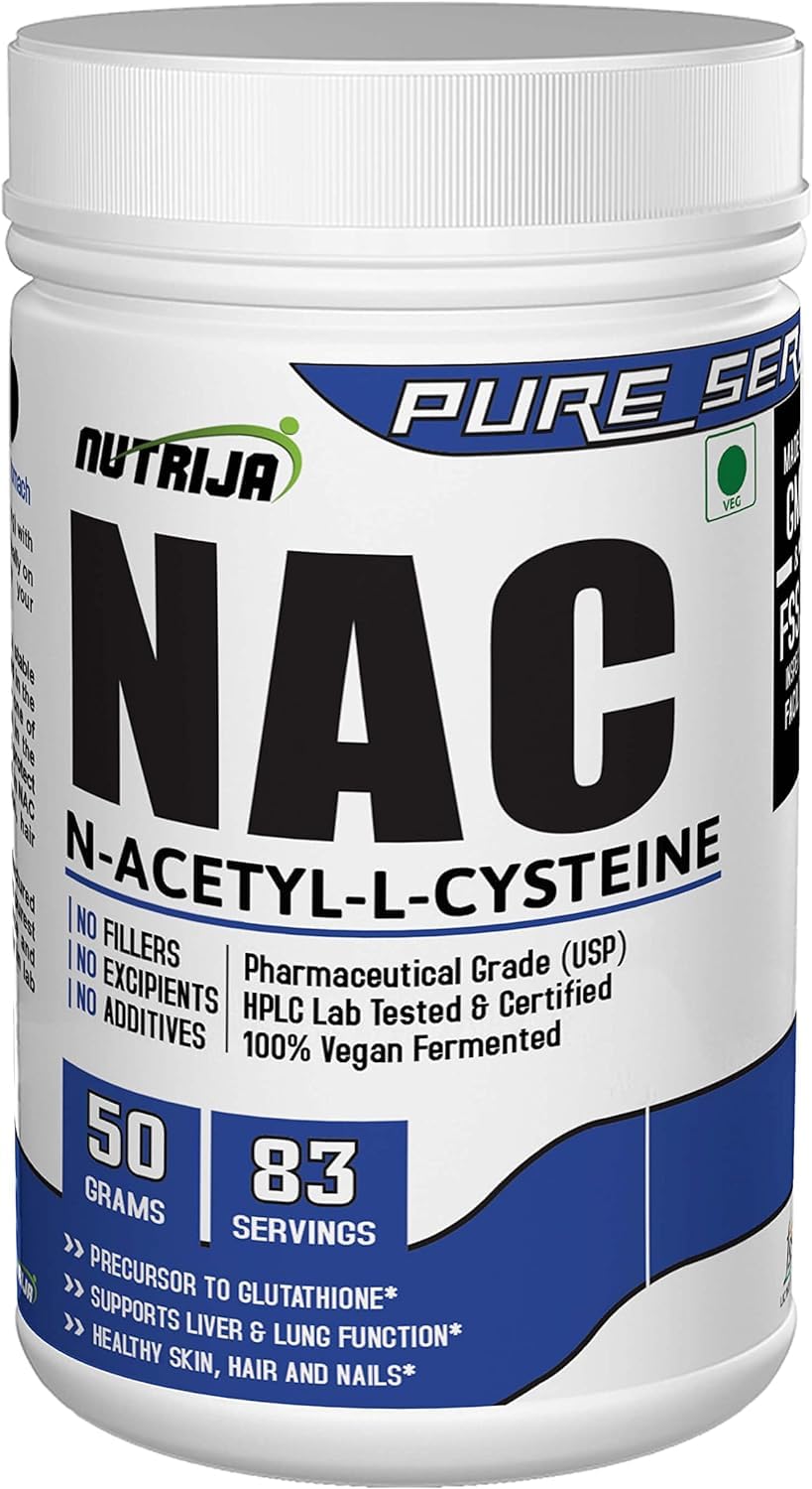 NutriJa NAC (N-Acetyl L-Cysteine) Powder | Liver & Antioxidant Support (50Grams)-image-39