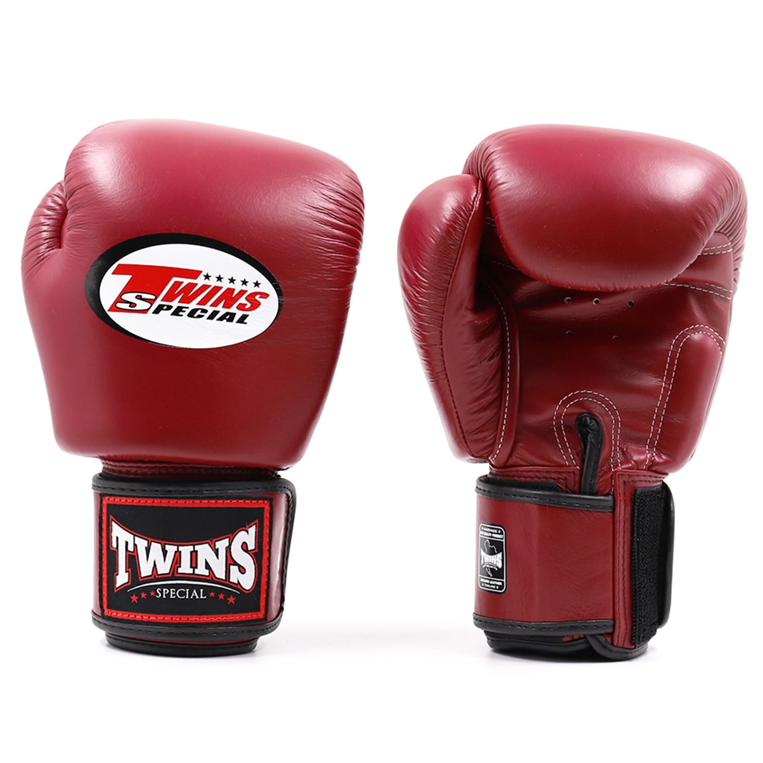 Twins Special BGVL3 Boxing Gloves - Genuine Leather - Maroon - Wine Red - 12 oz โ image 1
