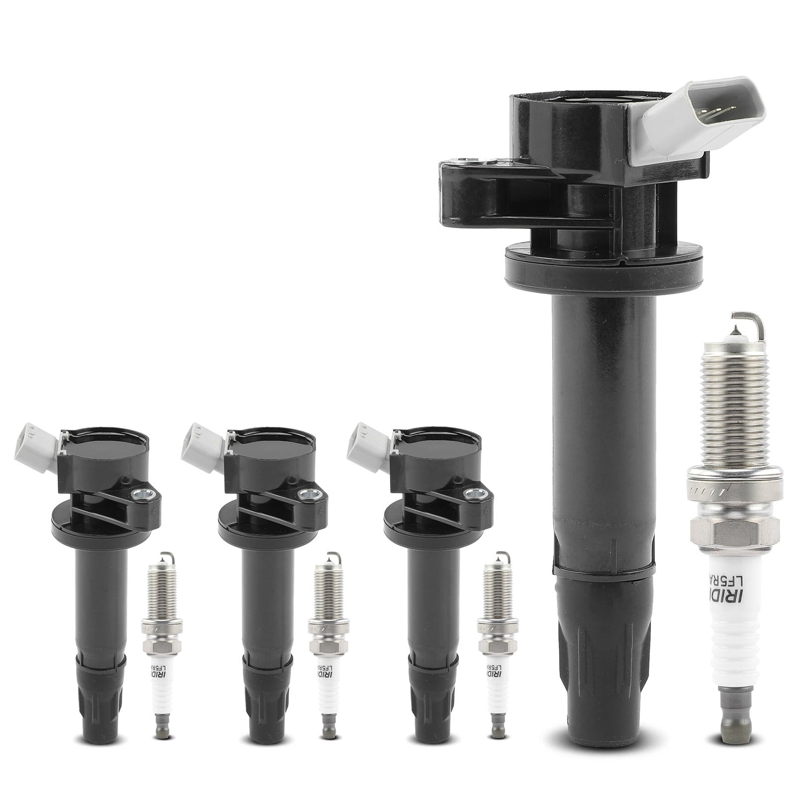 Frankberg 4 bobinas de encendido + 4 bujías 19500B2040 | Compatible con: A.v.e.n.s.i.s T25, C.o.r.o.l.l.a Compact E11, A.v.e.n.s.i.s Saloon T25, C.o.r.o.l.l.a E11