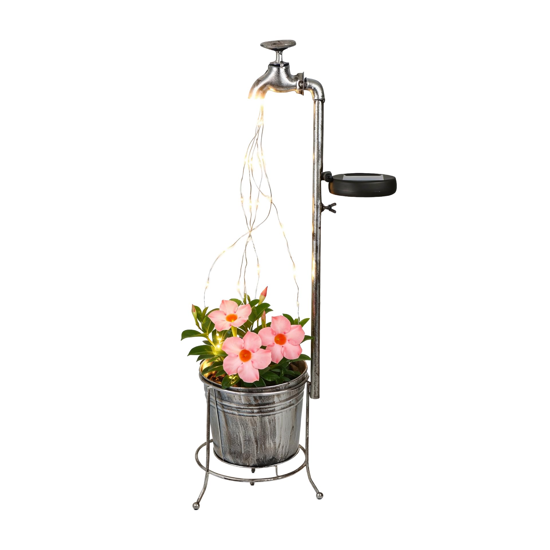 Gardenwize Solar Watering Tap Light - LED Garden Feature - Silver