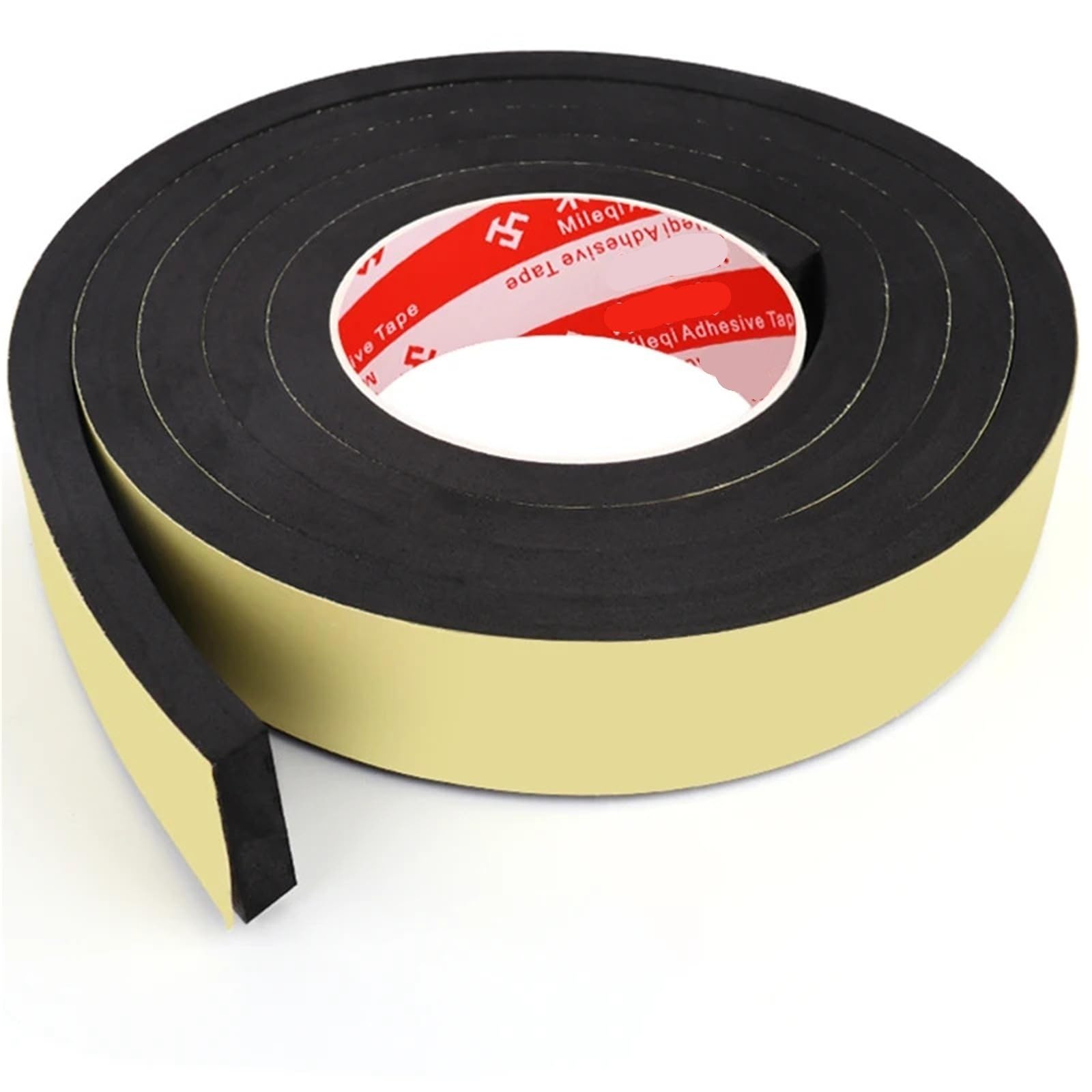 Cinta de espuma autoadhesiva para burletes, Cinta autoadhesiva de sellado espuma neopreno, espesor negro 1-50mm, ancho 10-40mm, longitud 10m(THICKNESS 10MM-40MM)