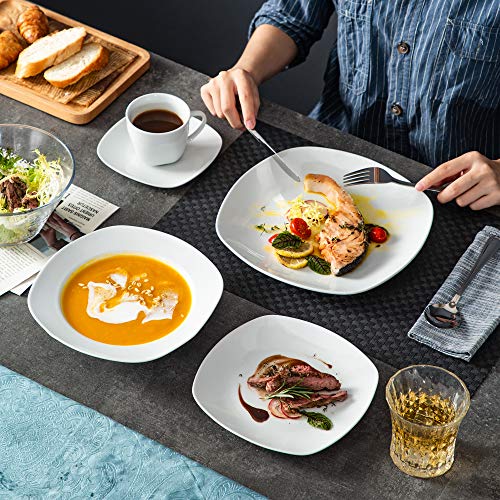 MALACASA, Serie ELISA, Vajillas de Porcelana, Juego de Café, 30 Piezas, con 6 Tazas, 6 Platos, 6 Platos de Postre, 6… - Imagen 7