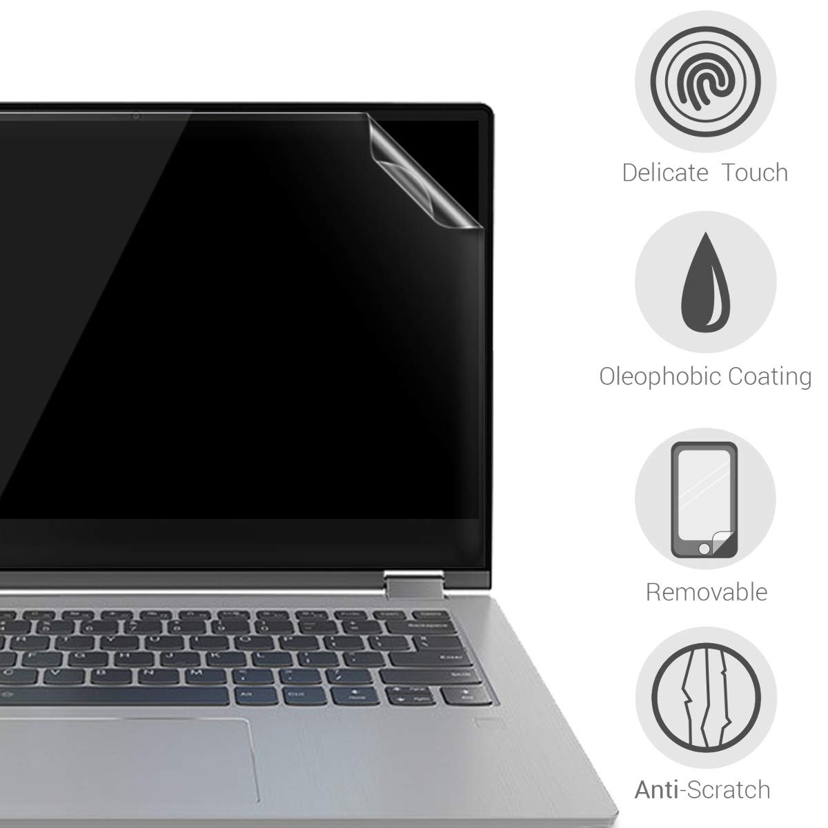 kwmobile 2x Pellicola Protettiva per Display compatibile con Lenovo Yoga 530 (14") - Set Pellicole Proteggi Schermo - Copertura Opaca Antiriflesso