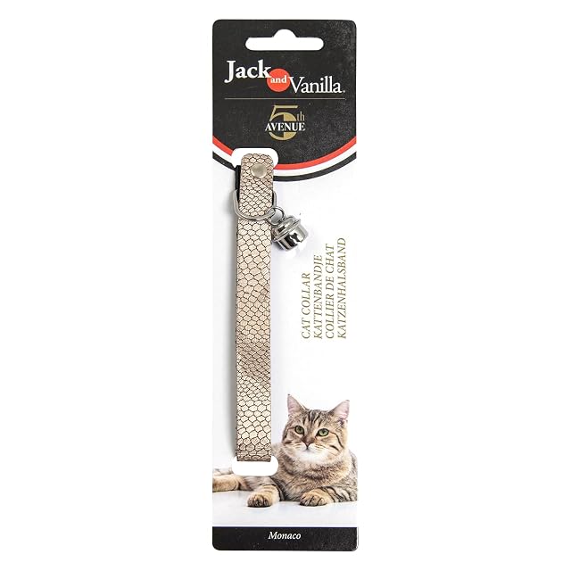 JACK AND VANILLA, Collar de Gato Serpiente Rosa, diseño Moderno y Elegante, Ajustable, Ligero