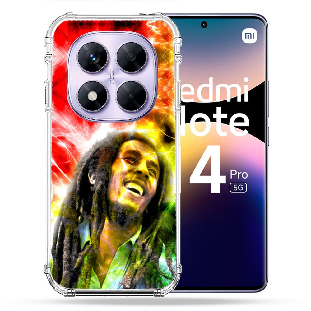 Coque Xiaomi Redmi Note 14 Pro 5G antichoc musique Bob Marley