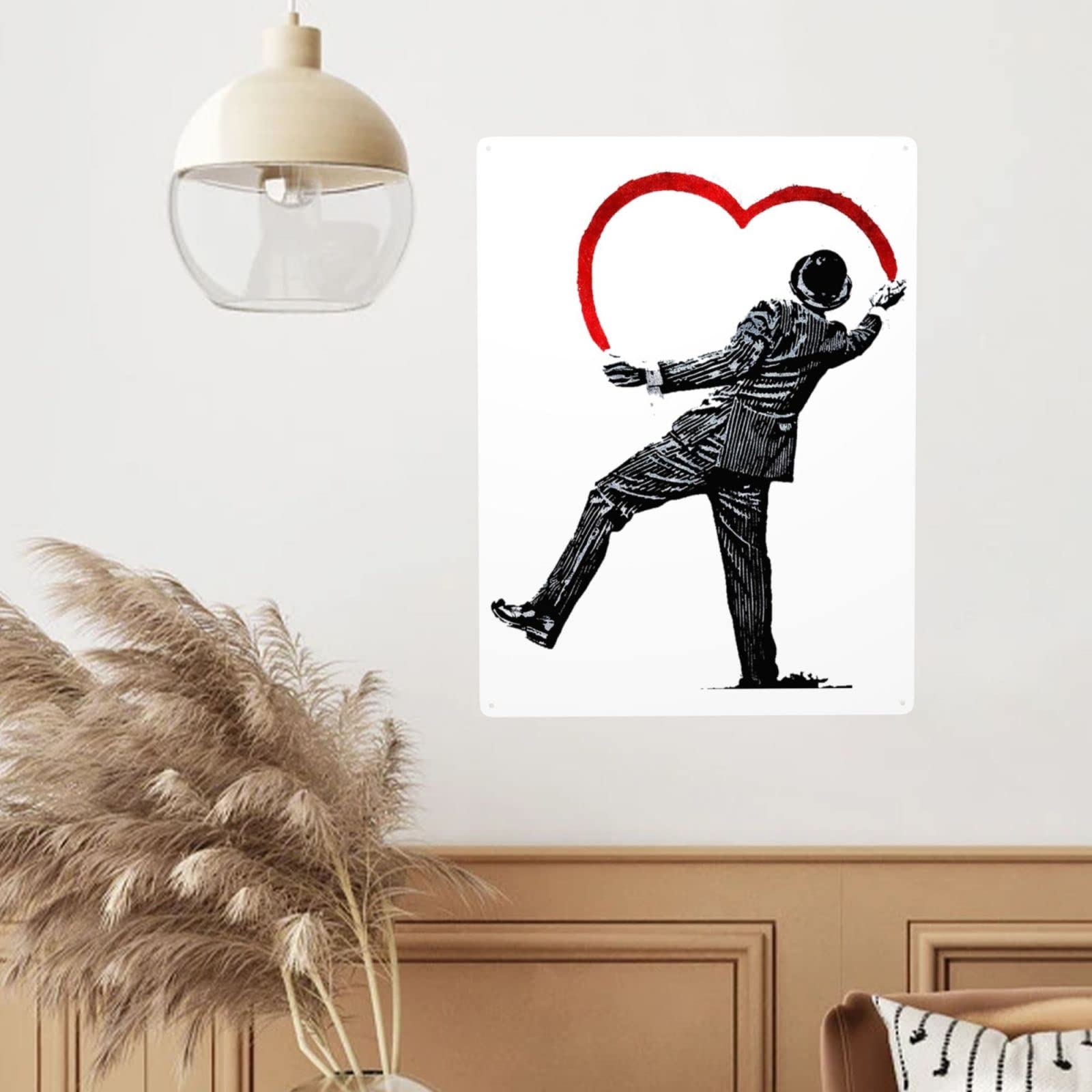 Amazon.co.jp: ブリキ看板 バンクシー Banksy ハート メタルサイン