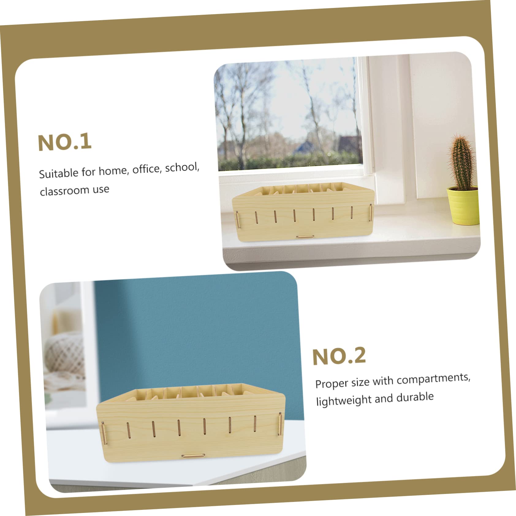 MAGICLULU Boîte De Rangement Multifonctionnelle En Bois Pour Bureau Pour Papeterie Et Plantes