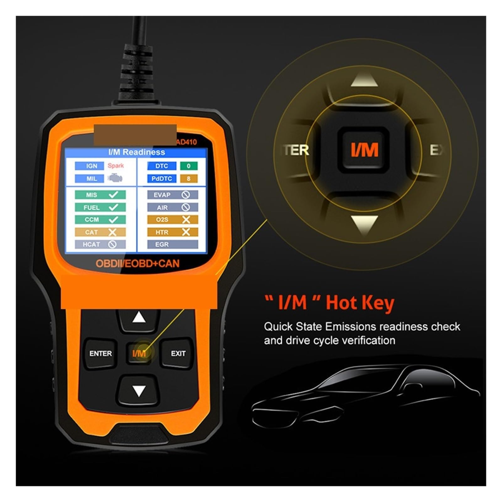 AD410 OBD2 Diagnostyka samochodowa Auto Scanner Narzędzie diagnostyczne Odczyt Wyczyść Usterkę Skaner samochodowy,Przyjazny dla użytkownika