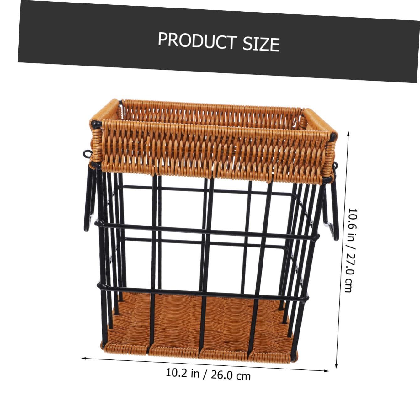 Mipcase Panier à Pain Tressé Petit Carré en Fer Antirouille Panier Alimentaire en Métal Peint pour Boulangerie et Service à Table Multifonction Domestique et Professionnel