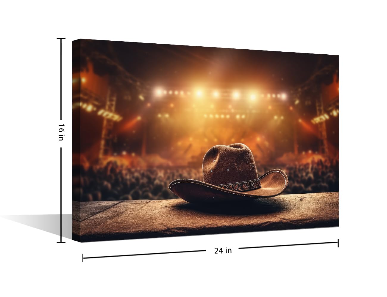 TISHIRON Wall Art for Living Room 1 Panel Country Music Festival Vibes Featuring Cowboy Attire Posters and Prints for Home Hotel Office Wall Decorations Stretched Framed Ready to Hang - Image 2