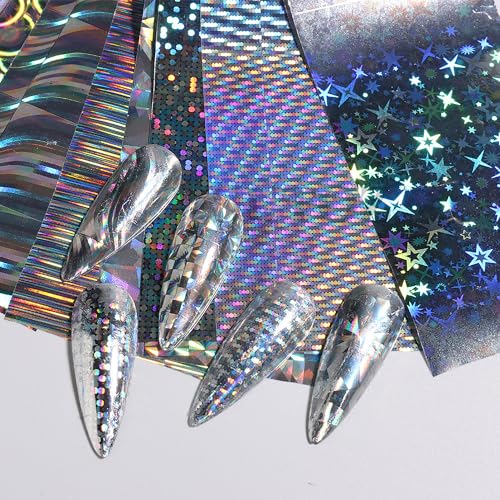 Molilon XK00001 Laser Nail Foil Holographic Nail Foils Transfer Foil For Nails Starry Sky Star Nail Wraps Nail Design Stickers Decals thumb #5