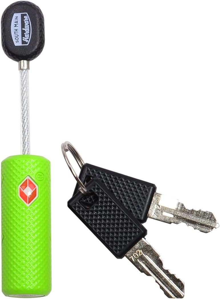 South Main Hardware TSA Straight Cable Barrel Key Lock, Green
