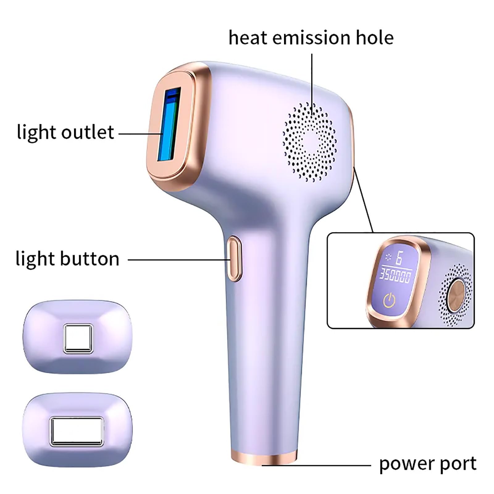 ERICAT Depilación IPL para El Hogar, Dispositivo De Depilación, 9 Intensidades De Energía Ajustables Y Longitud De Onda De 600-1200 NM, Admite 2 Modos De Funcionamiento, para Todo El Cuerpo