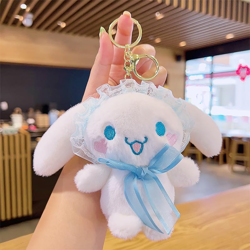 Image of Kawaii Plush Keychain,Cute Cinnamoroll Keyring,Backpack Charm,Ladies Purse Handbag Decorative Bag Accessories, Medium - Multicolor