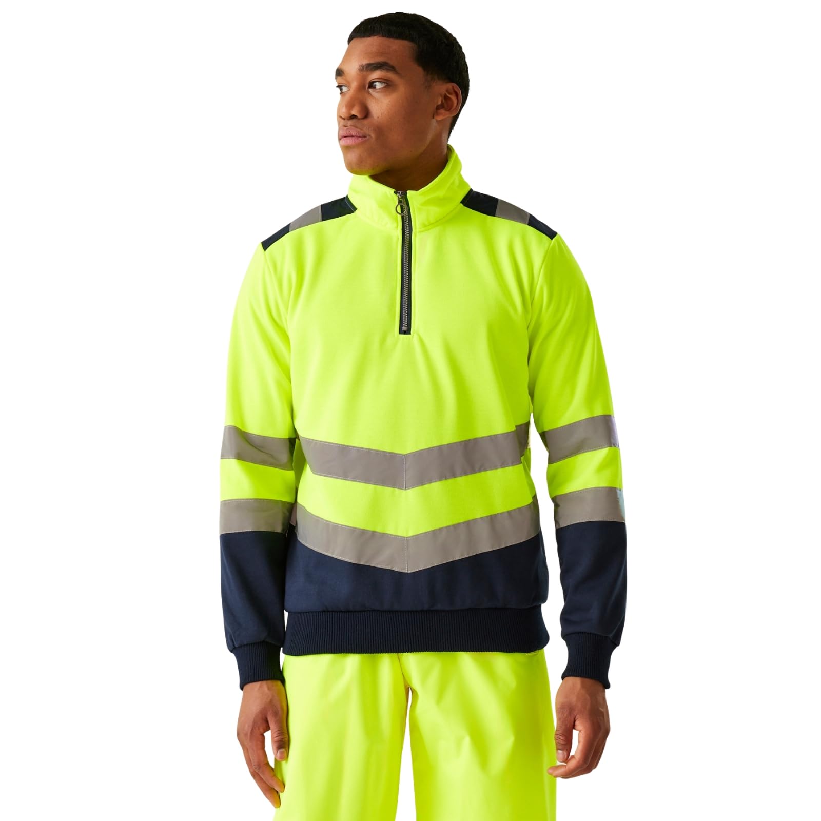 Regatta Professional Men's 2-tone Quarter-Zip Top, Protective, Durable & Moisture Resistant - Perfect for Workwear & Casual Wear Yellow