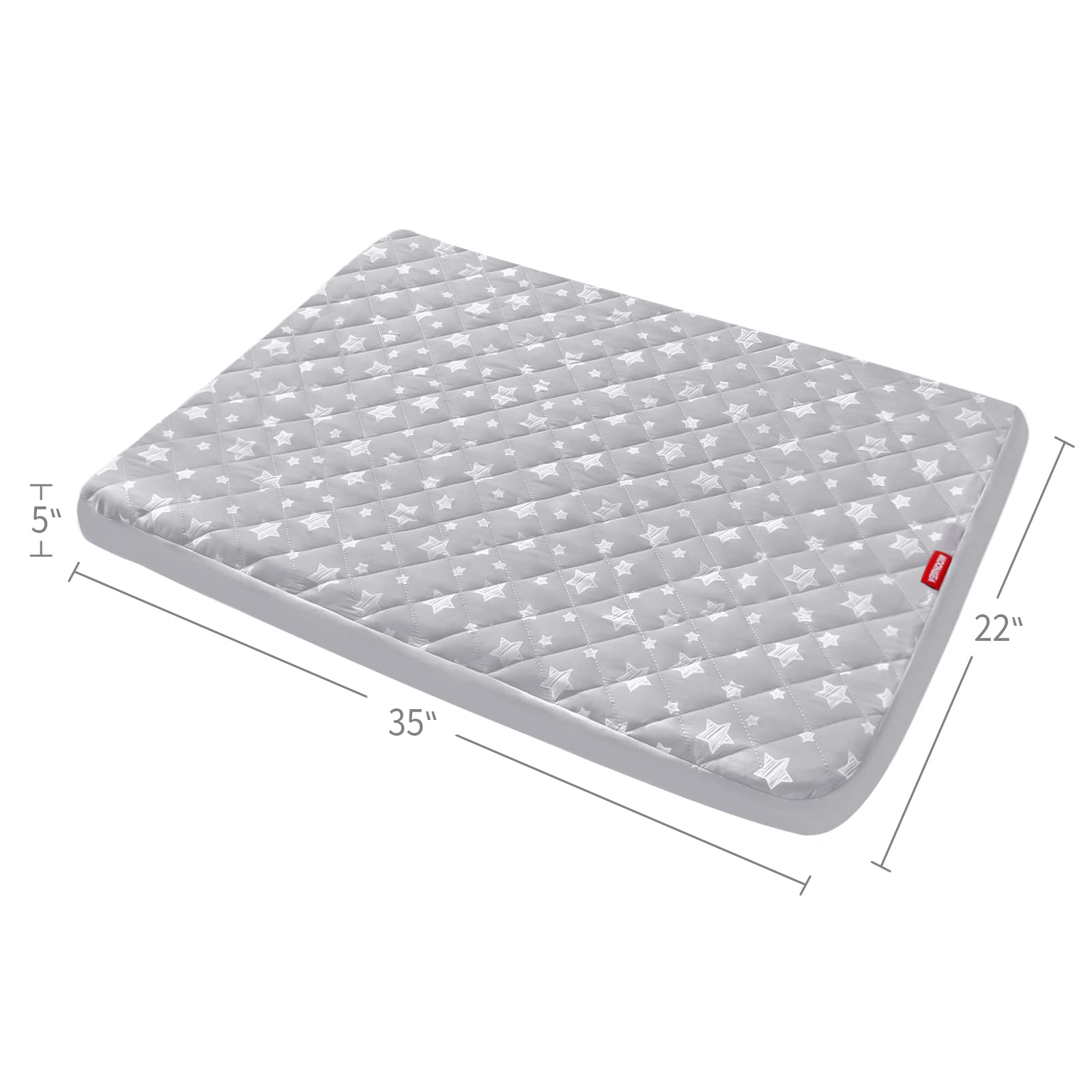 Moonsea Lot de 2 housses de coussin de rechange lavables et imperméables pour lit de chien et chat - Motif d'étoiles grises - 55,9 x 89,9 cm