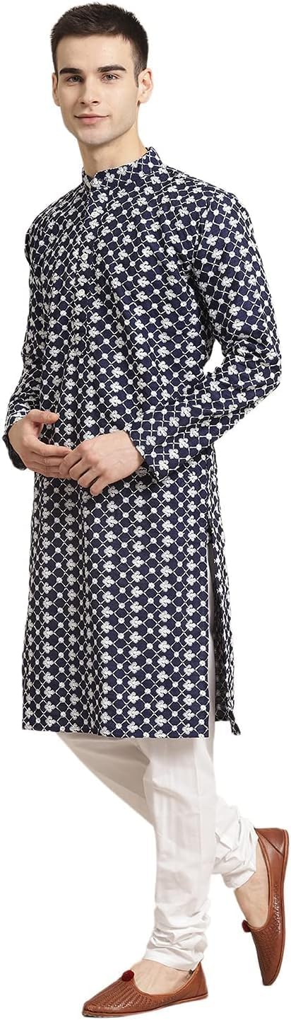 Men's 100% Cotton Blend Embroidered Only Kurta