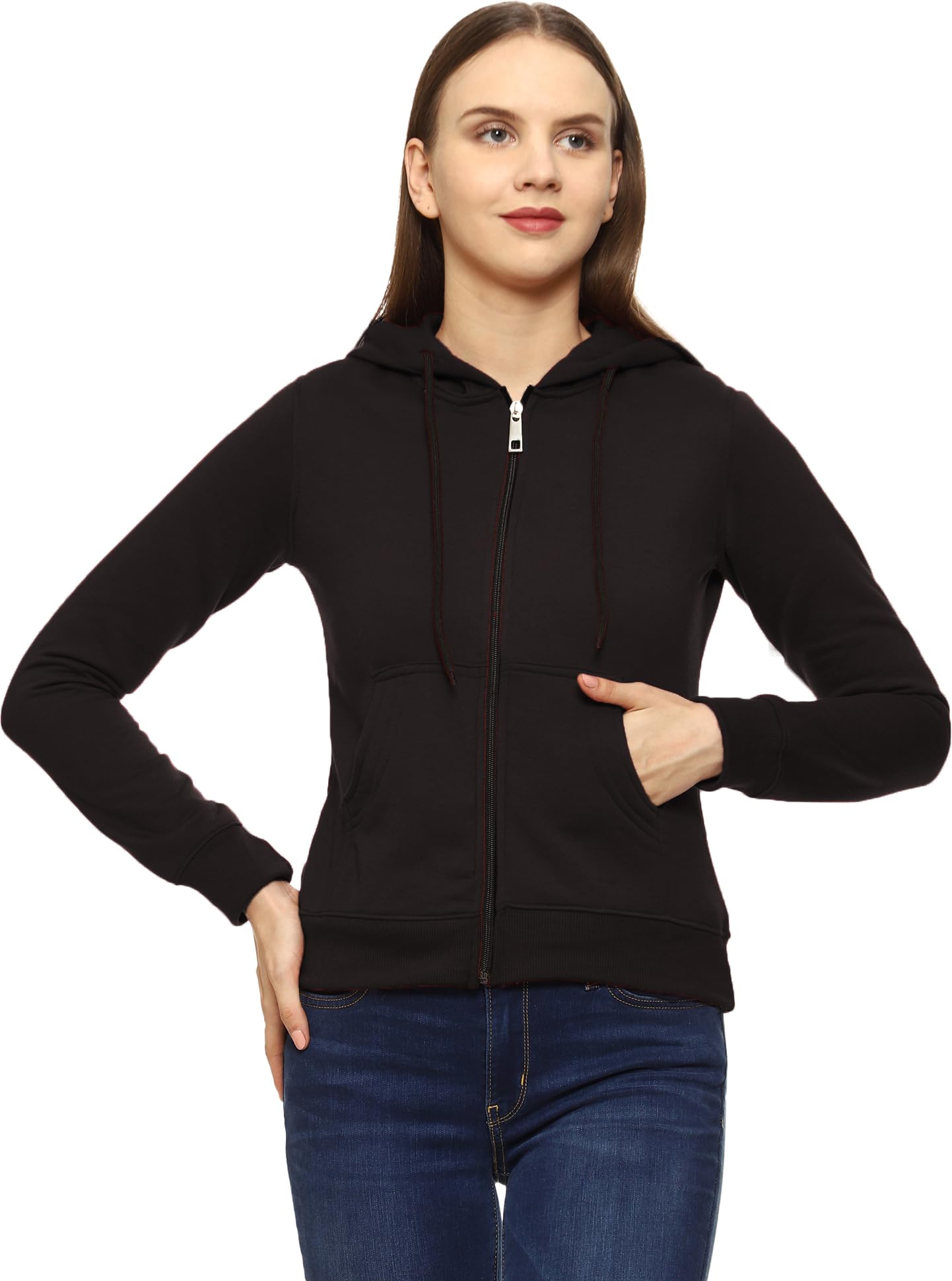 roarers Women POLYFLEECE Cotton Winter Full Sleeves Aqua Sky Blue Jacket Type Sweatshirt with Zipper for Women-picture-41
