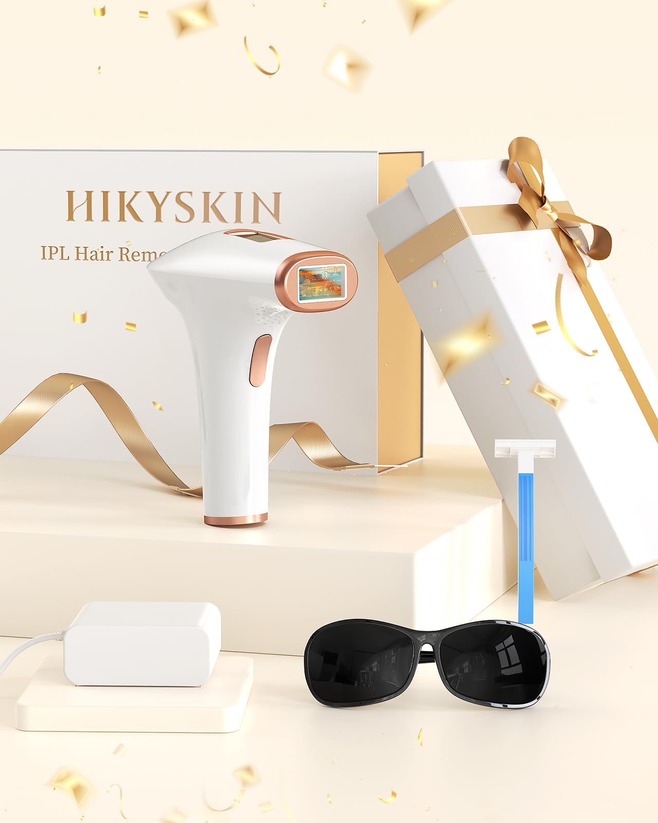 Haarlosy IPL Épilateur Lumière Pulsée - 3 en 1 [HR/SC/RA], 9 Niveaux d'énergie Épilateur Laser Définitif pour Visage/Aisselles/Bikini, Épilation Laser Hair Removal Indolore Femme/Homme