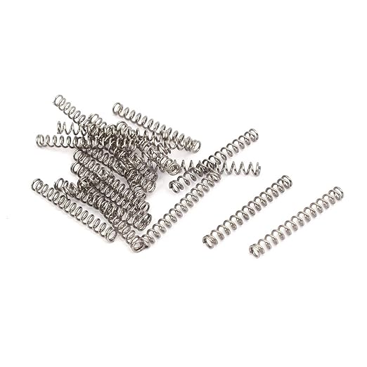 uxcell Compression Spring,304 Stainless Steel,3mm OD,0.5mm Wire Size,25mm Free Length,Silver Tone,20Pcs
