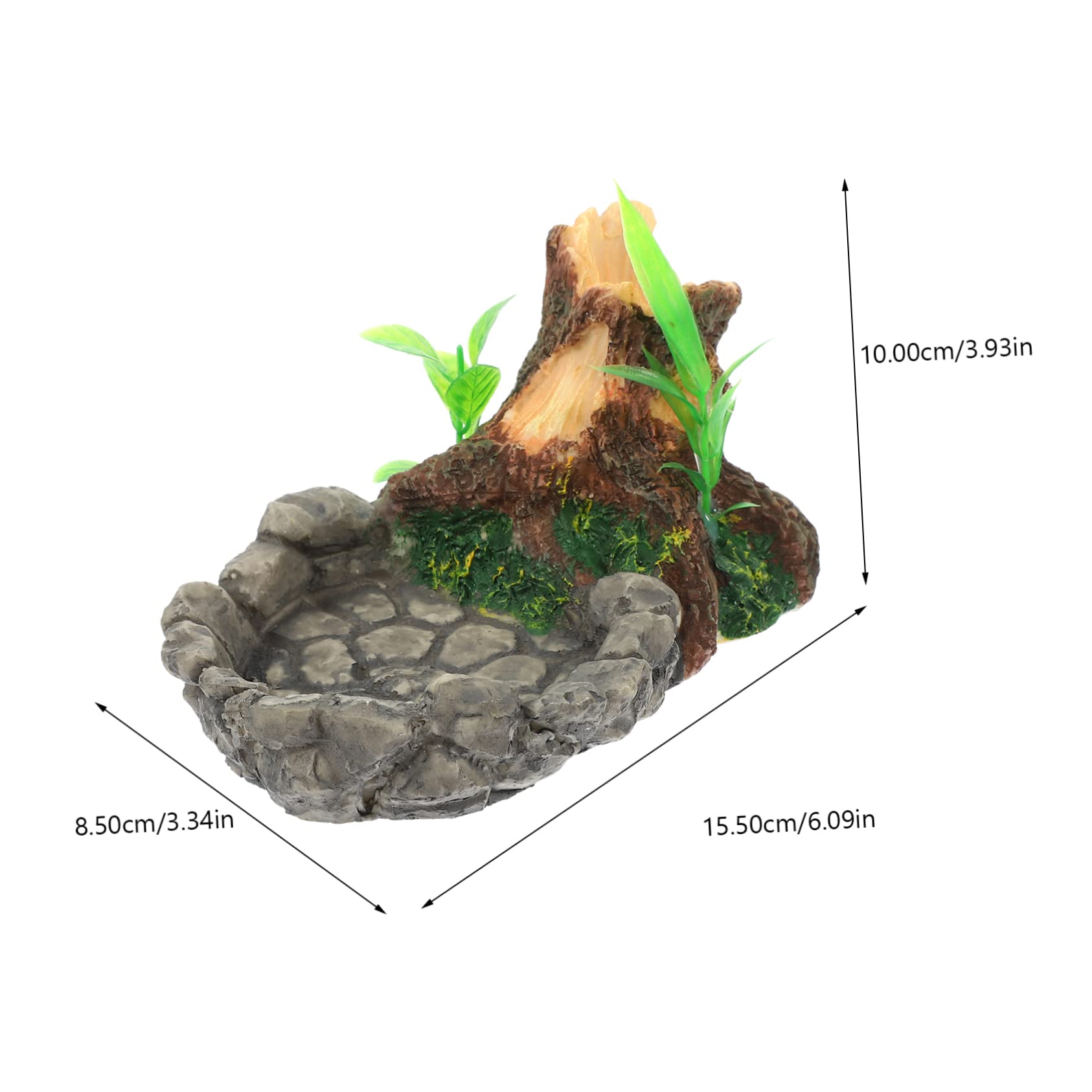 Hemoton Reptile Feeding Bowl Natural Water Dish for Tortoise Gecko Snake Reptiles Durable Terrarium Decor Crawling Pet Accessory