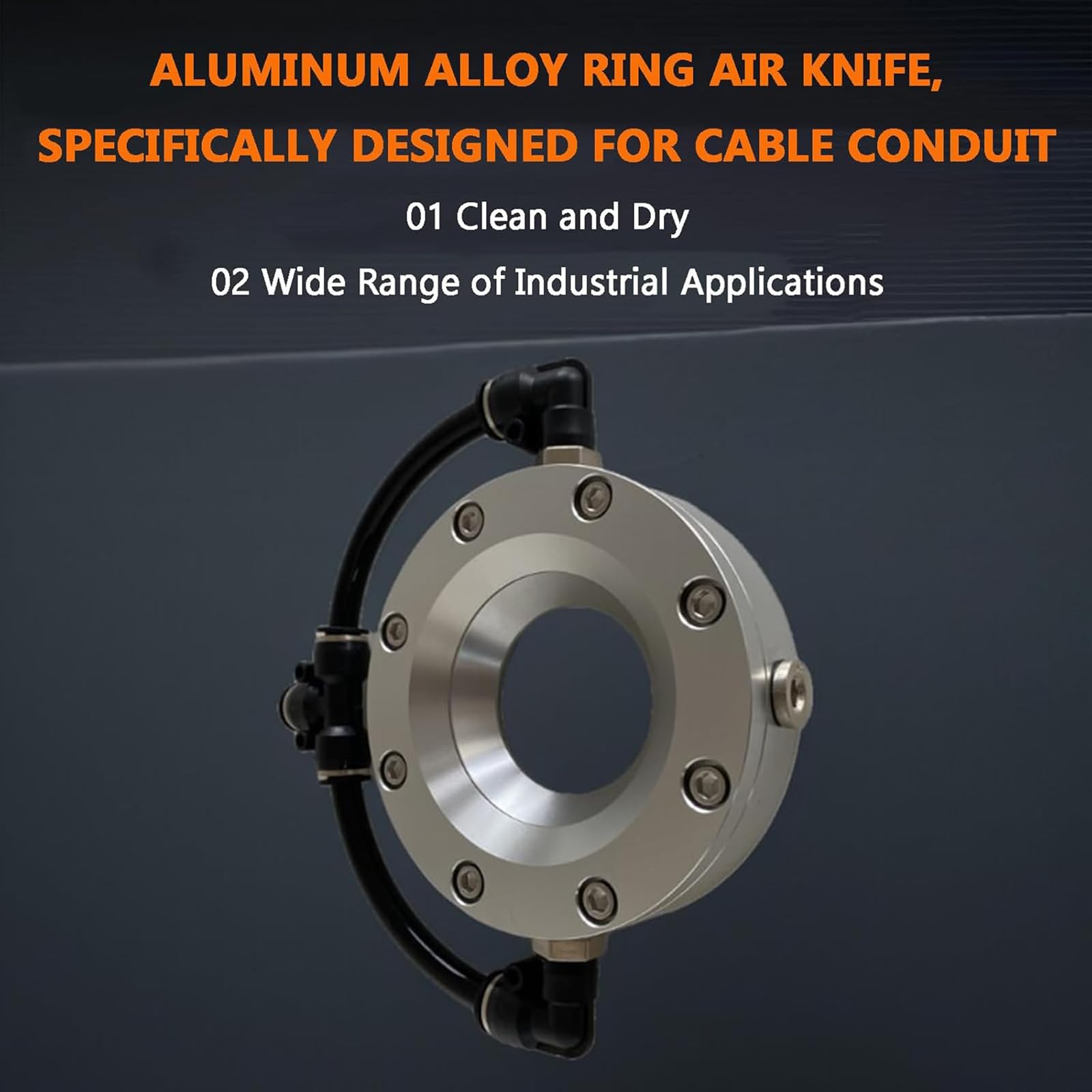 Cuchillo de aire de aleación de aluminio, pistola de soplado de 360 grados, secado eficiente de tuberías y cables, compatible con compresor de aire