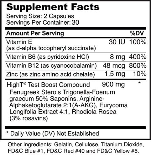 High T Testosterone Booster Supplement, 60 Count