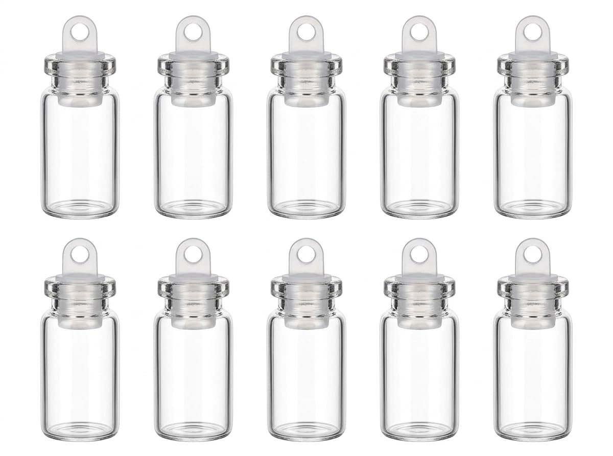 Mini Glass Bottles with Loop Plug for Haldi Kumkum| Roli Chawal| Jewelry| Pack of 10-picture-55