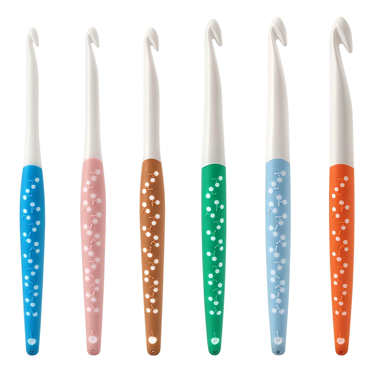 6 Pcs Crochet Hooks Set, COGVOHY 6 7 8 9 10 12 mm Crochet Hook Large Crochet Hooks Set for Beginners Adults or Professionals, Ergonomic Crochet Hook for Chunky Yarn Crochet Blankets Shawls Rugs