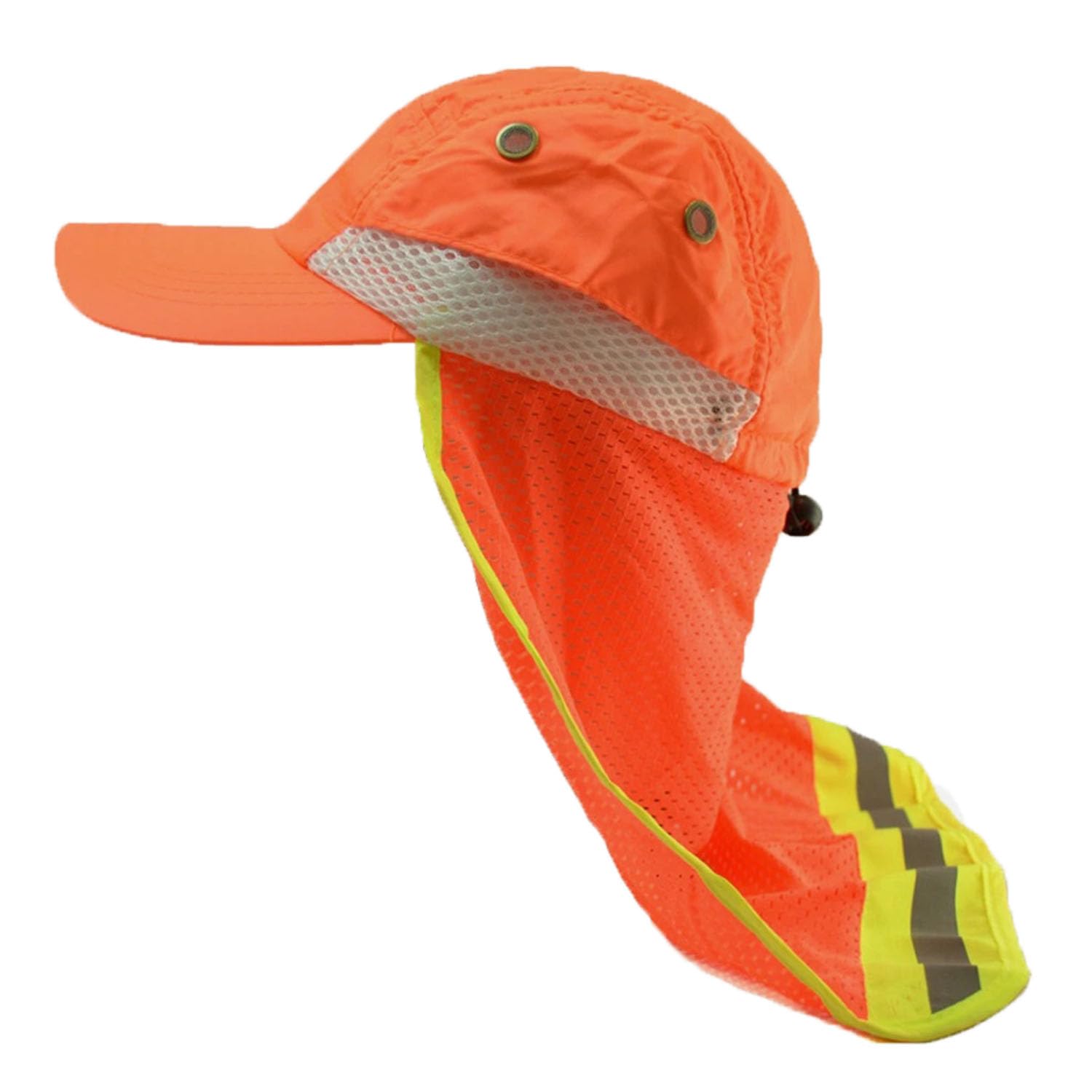 Glory Max High Visibility Reflective Work Safety Bucket Hat Cap Mesh Neck Flap