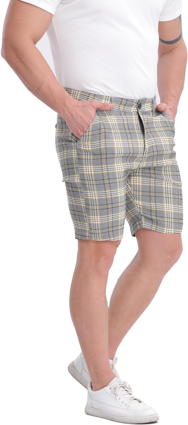 ALLELMS Mens Shorts Slim Fit Stretch 9 Inch Inseam Chino Golf Shorts Pants - Image 6