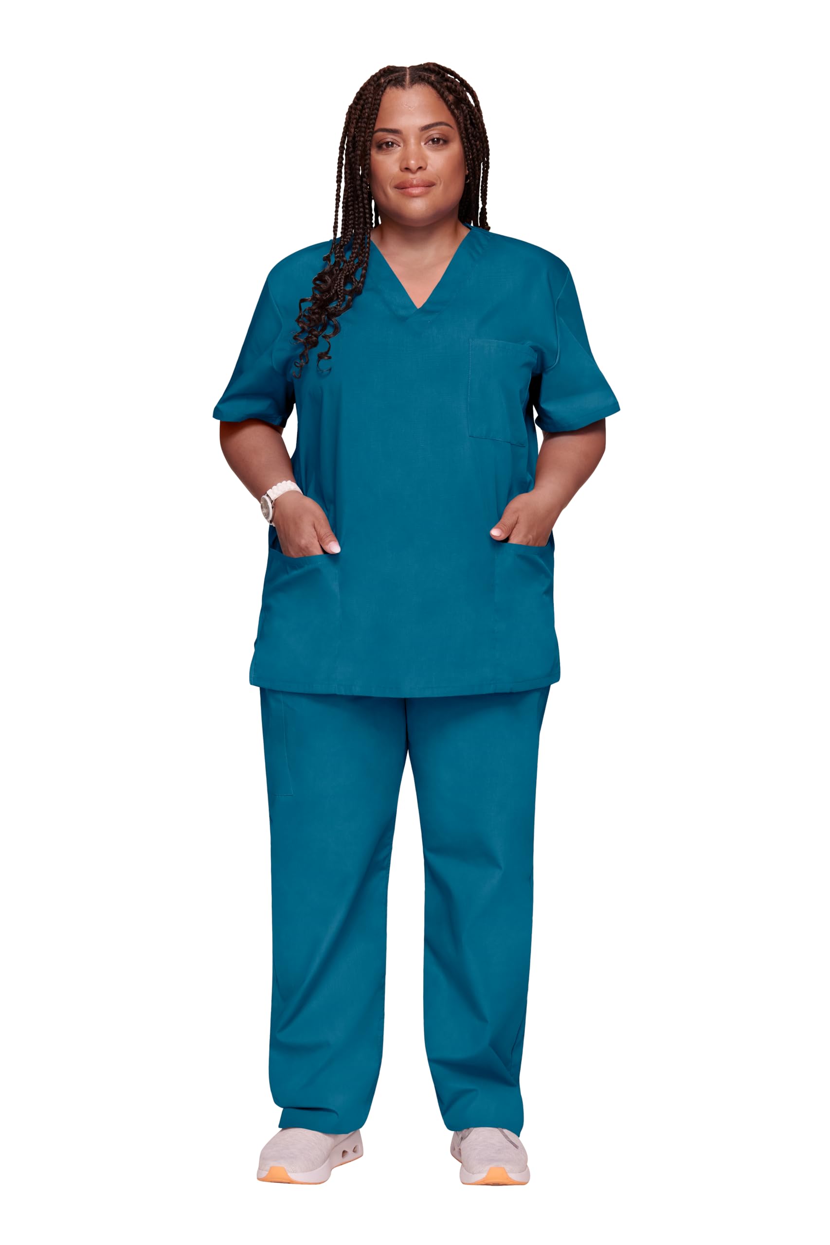 Cherokee - Uniform unisex kasak dekolt w serek linia Originals rozmiar XXS, granatowy, 18130, Caribbean Blue, M