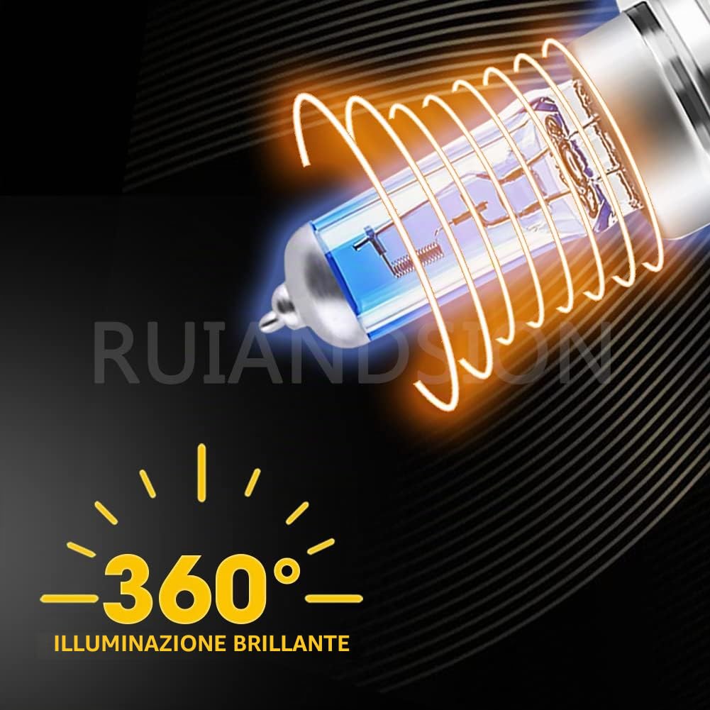 Ruiandsion 2pcs H7 alogena faro lampadina fendinebbia 100W 24V Xenon bianco 6000K lampadine