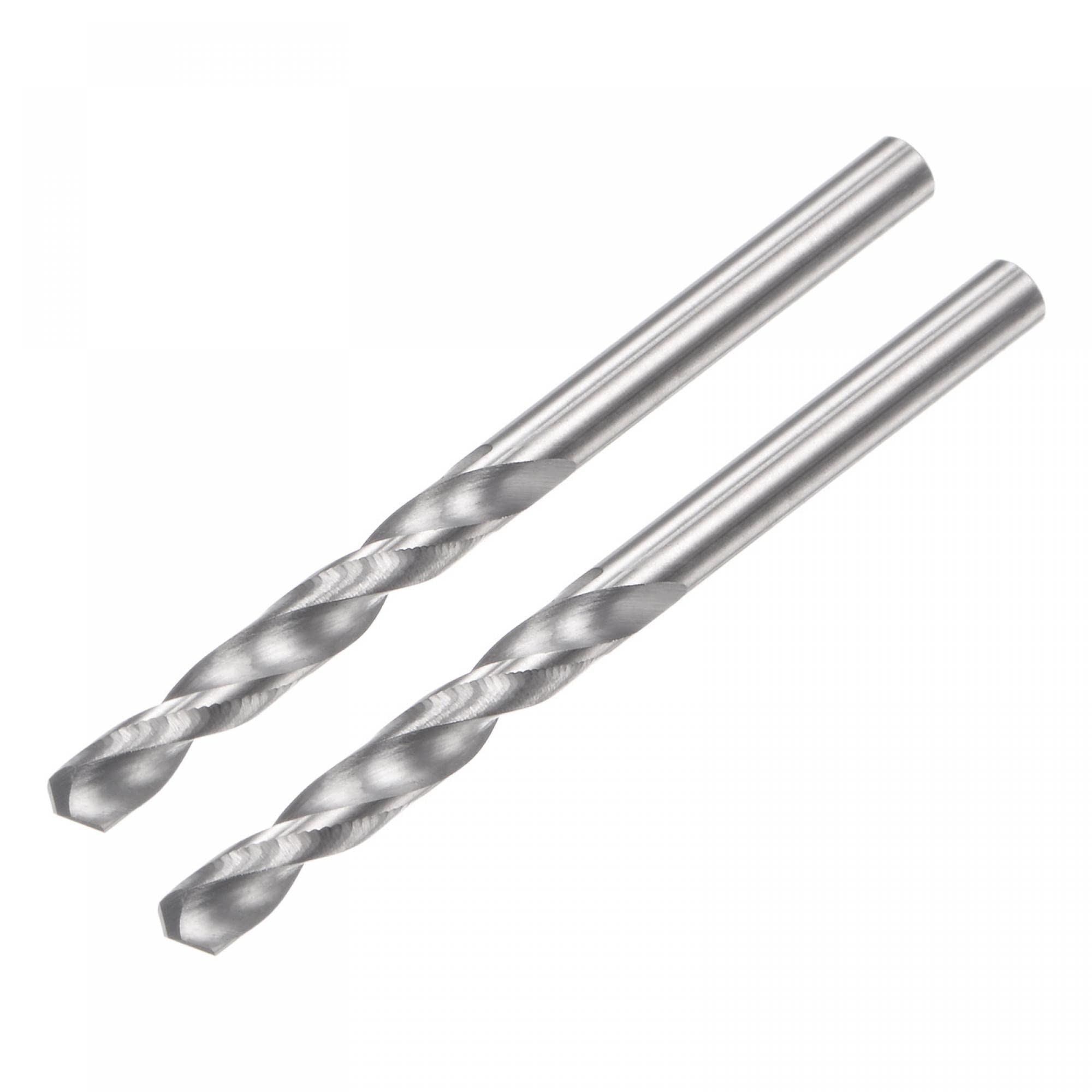 sourcing map Solid Carbide Drill Bits, 2.7mm C2/K20 Tungsten Carbide Jobber Drill Bits Straight Shank Drilling Tool for Stainless Steel Aluminum Iron Metal Plastic 2pcs