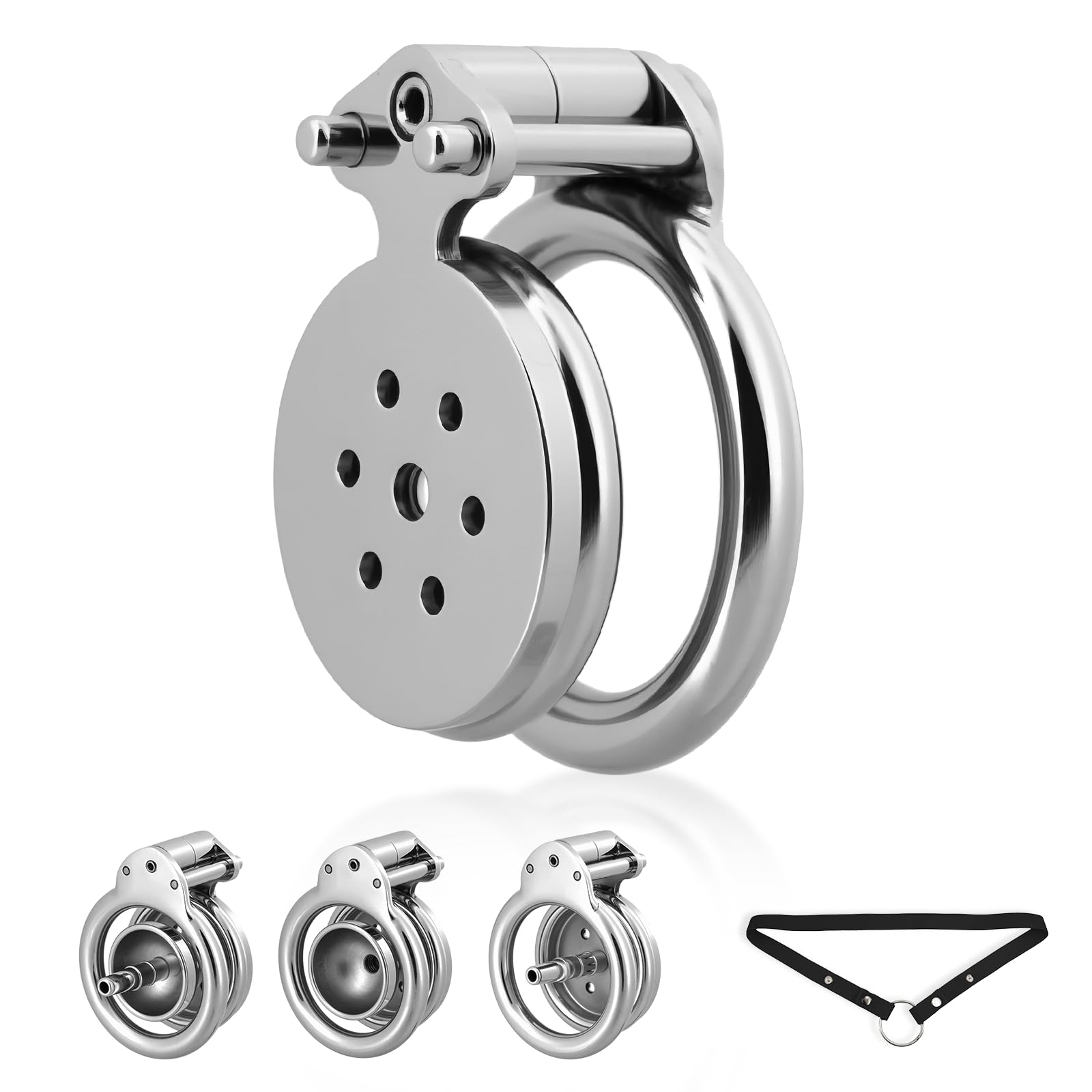 Flat Chastity Cage, 4IN1 Men Chastity Device Cock Cage BDSM Sex Toy, 1.57in (40mm/1.57in)
