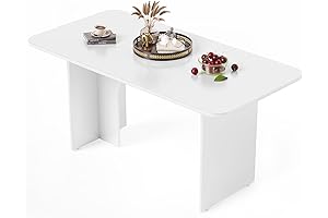 LITTLE TREE 63-Inch White Arch Base 4-6 Person Dining Table