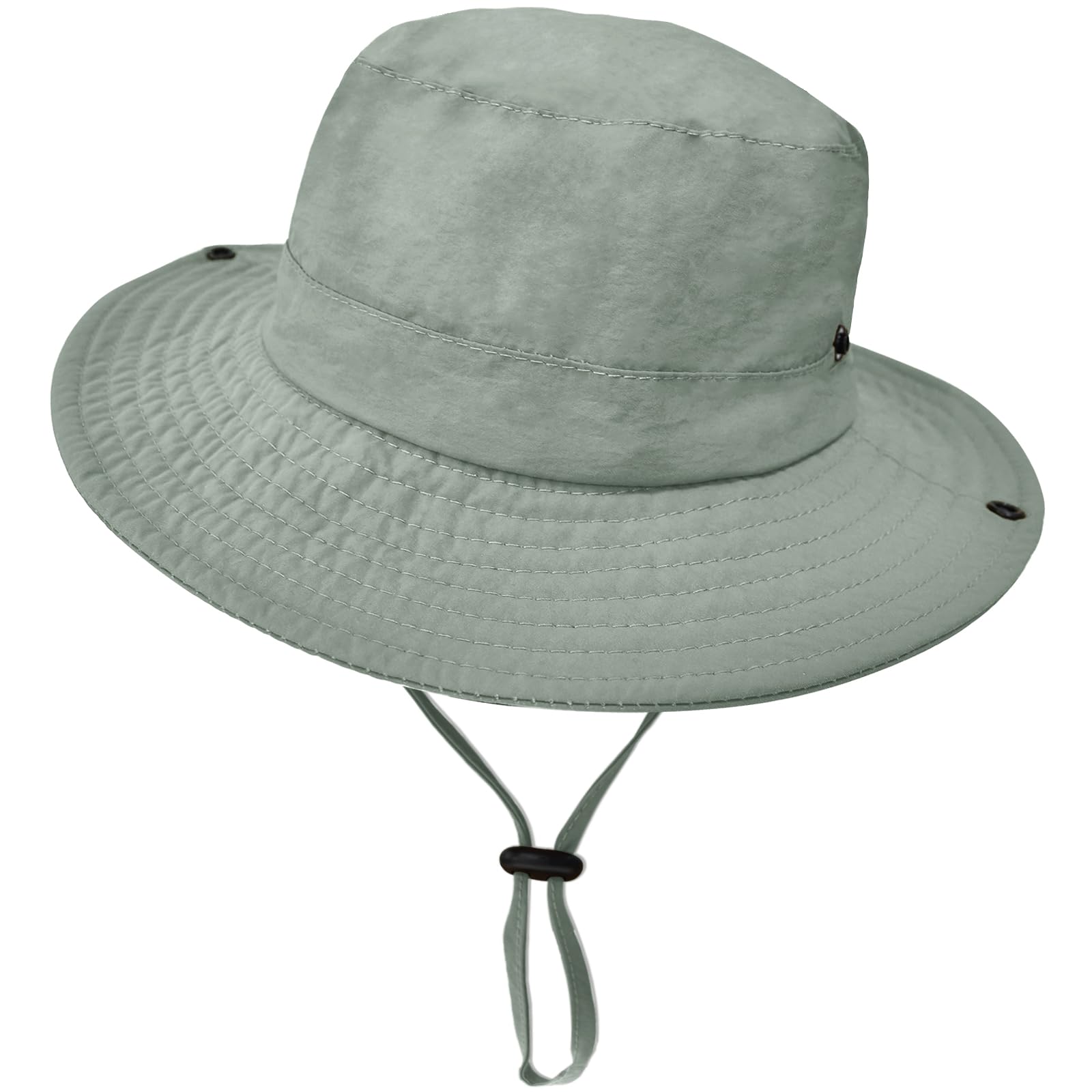Kids Sun Hat UPF 50+ Quick Dry Bucket Hat Safari Hat for Girls and Boys | Outdoor Breathable Summer Beach Fishing Wide Brim Foldable Green Gray 1