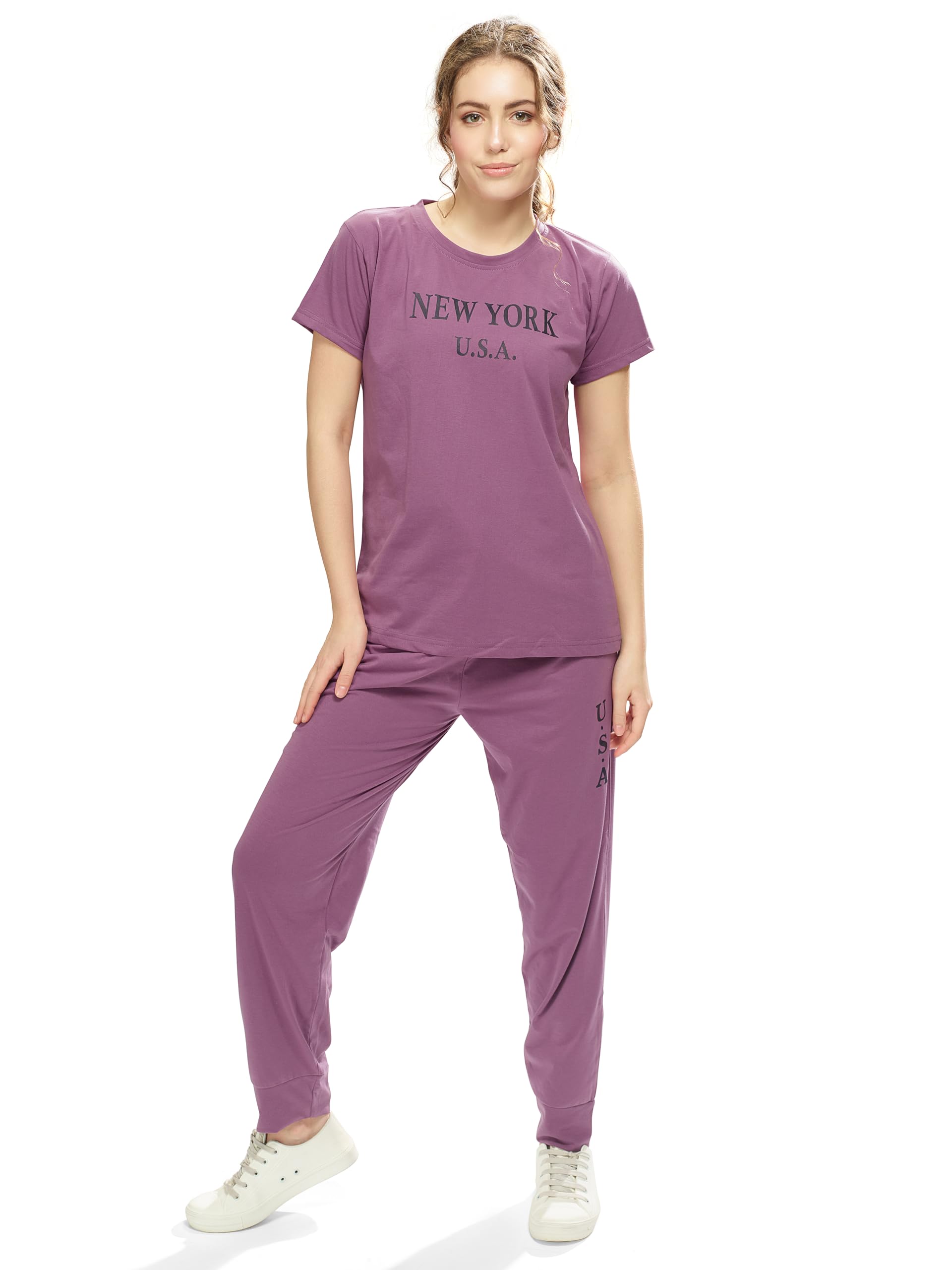 Printed Half sleeves Track suit For Women-image-0